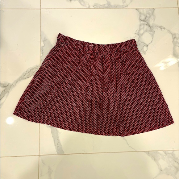 Boden Red A-Line Mini Skirt with Pleats - Picture 1 of 5